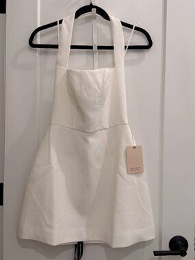 NWT - Odd Muse Structured Halter Mini Dress White